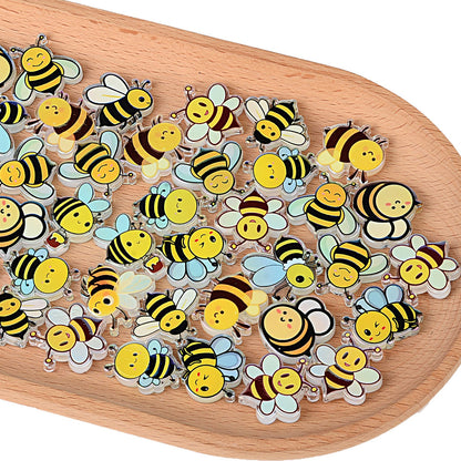 Cute Honey Bee Acrylic Focal Beads – Kawaii Bumblebee Spacer Beads for Beadable Pens, Keychains & DIY Jewelry Making