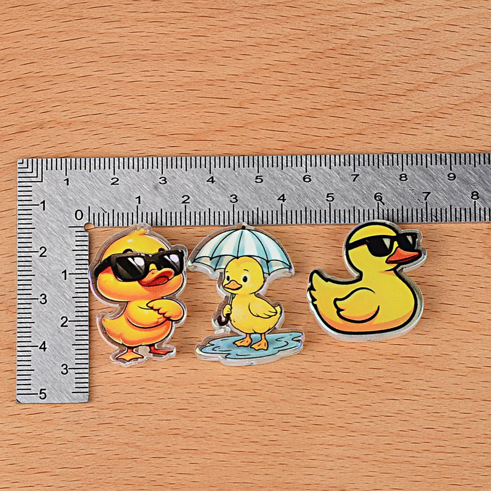 Cute Yellow Duck Acrylic Focal Beads – Cartoon Duckling Spacer Beads for Beadable Pens, Keychains & DIY Jewelry Making