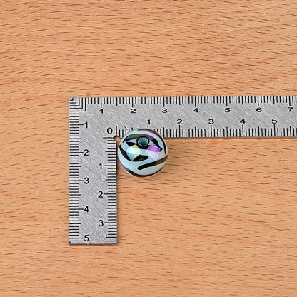 16MM Iridescent Zebra Print Acrylic Round Beads – AB Rainbow Animal Stripe Bubblegum Spacer Beads for DIY Beadable Pens, Keychains & Jewelry