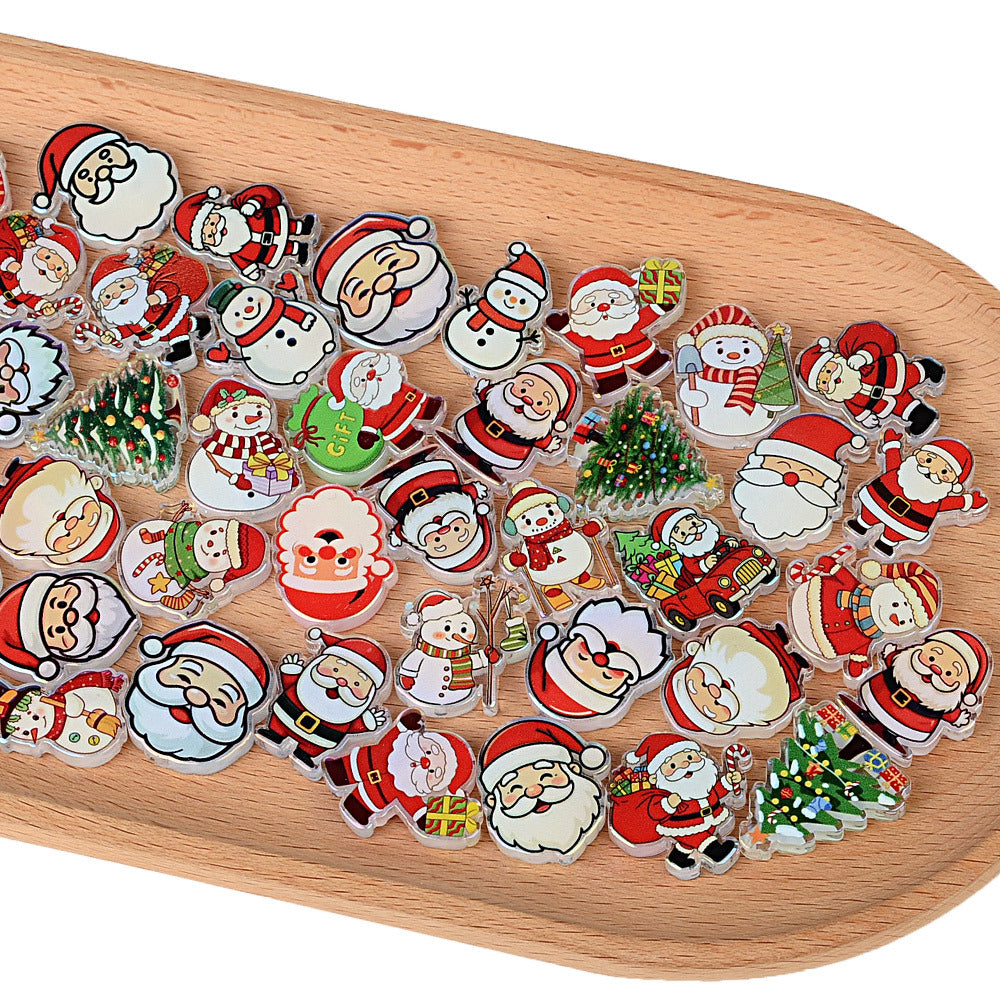 Christmas Acrylic Focal Beads – Cute Santa Claus, Snowman & Tree Spacer Beads for Beadable Pens, Keychains & Holiday DIY Crafts