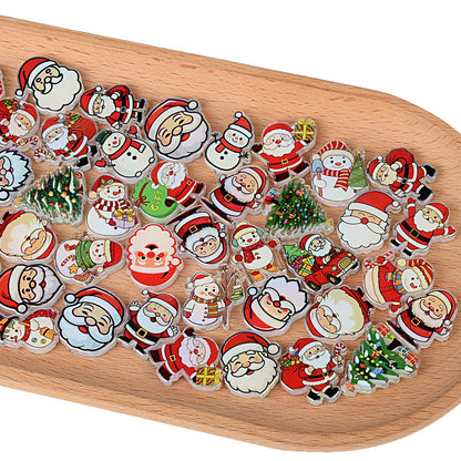 Christmas Acrylic Focal Beads – Cute Santa Claus, Snowman & Tree Spacer Beads for Beadable Pens, Keychains & Holiday DIY Crafts