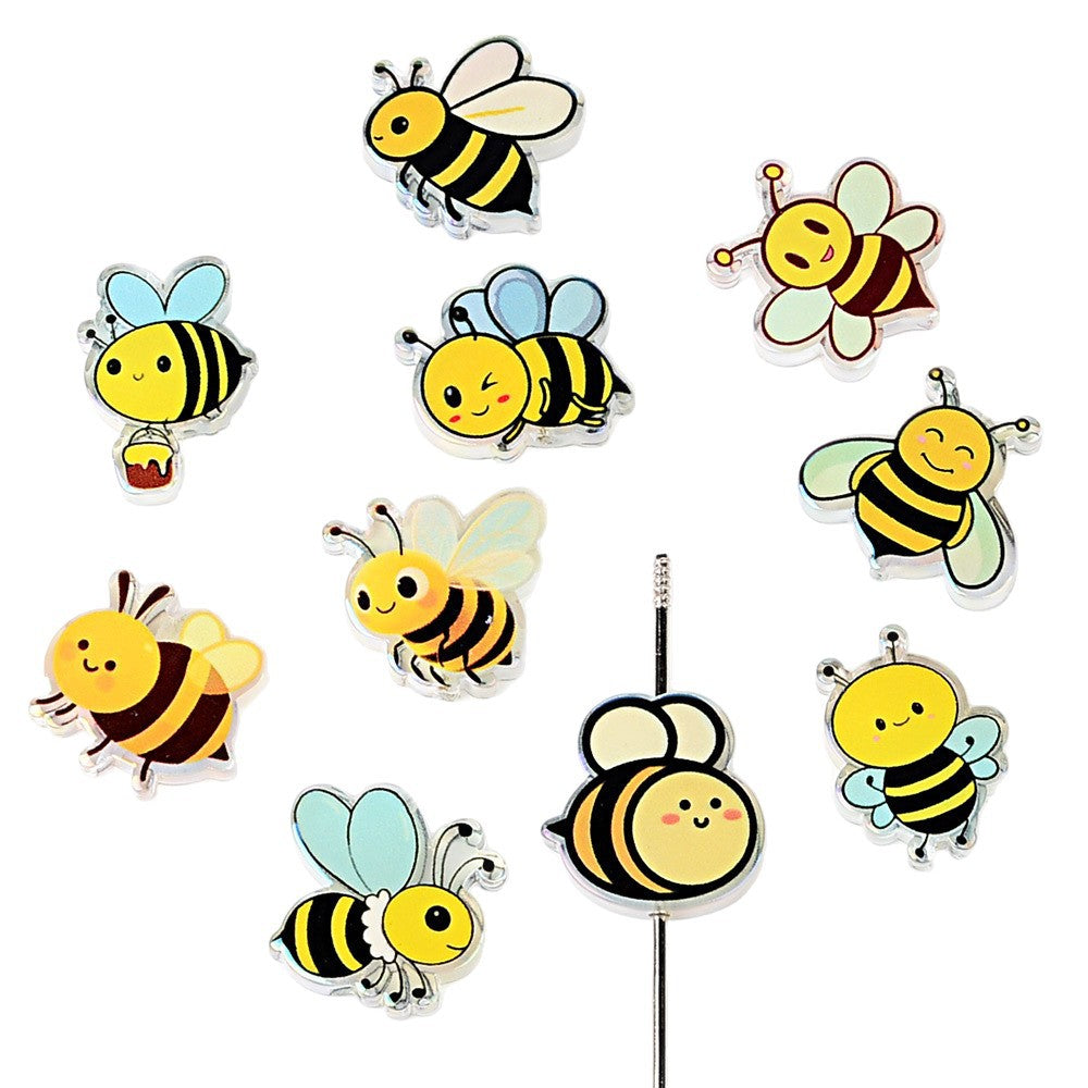 Cute Honey Bee Acrylic Focal Beads – Kawaii Bumblebee Spacer Beads for Beadable Pens, Keychains & DIY Jewelry Making