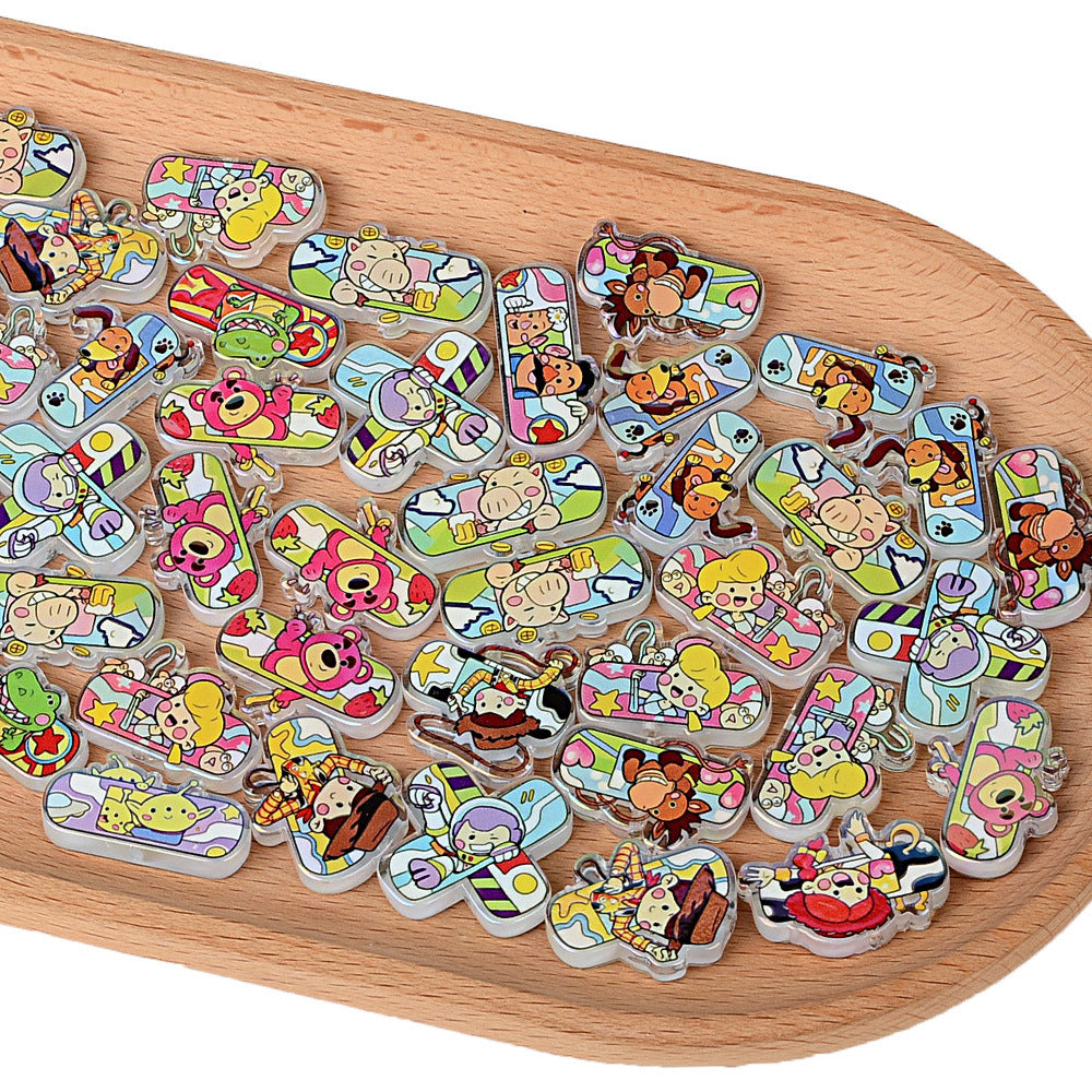 Cartoon Toy Friends Acrylic Focal Beads – Cute Character Spacer Beads for Beadable Pens, Keychains & DIY Jewelry Making