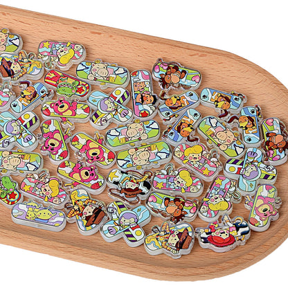 Cartoon Toy Friends Acrylic Focal Beads – Cute Character Spacer Beads for Beadable Pens, Keychains & DIY Jewelry Making