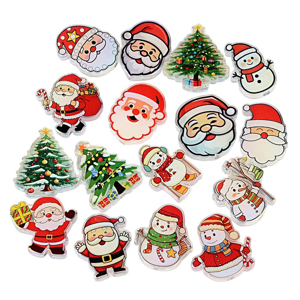 Christmas Acrylic Focal Beads – Cute Santa Claus, Snowman & Tree Spacer Beads for Beadable Pens, Keychains & Holiday DIY Crafts