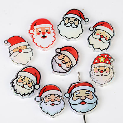 Christmas Acrylic Focal Beads – Cute Santa Claus, Snowman & Tree Spacer Beads for Beadable Pens, Keychains & Holiday DIY Crafts