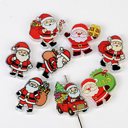 Christmas Acrylic Focal Beads – Cute Santa Claus, Snowman & Tree Spacer Beads for Beadable Pens, Keychains & Holiday DIY Crafts