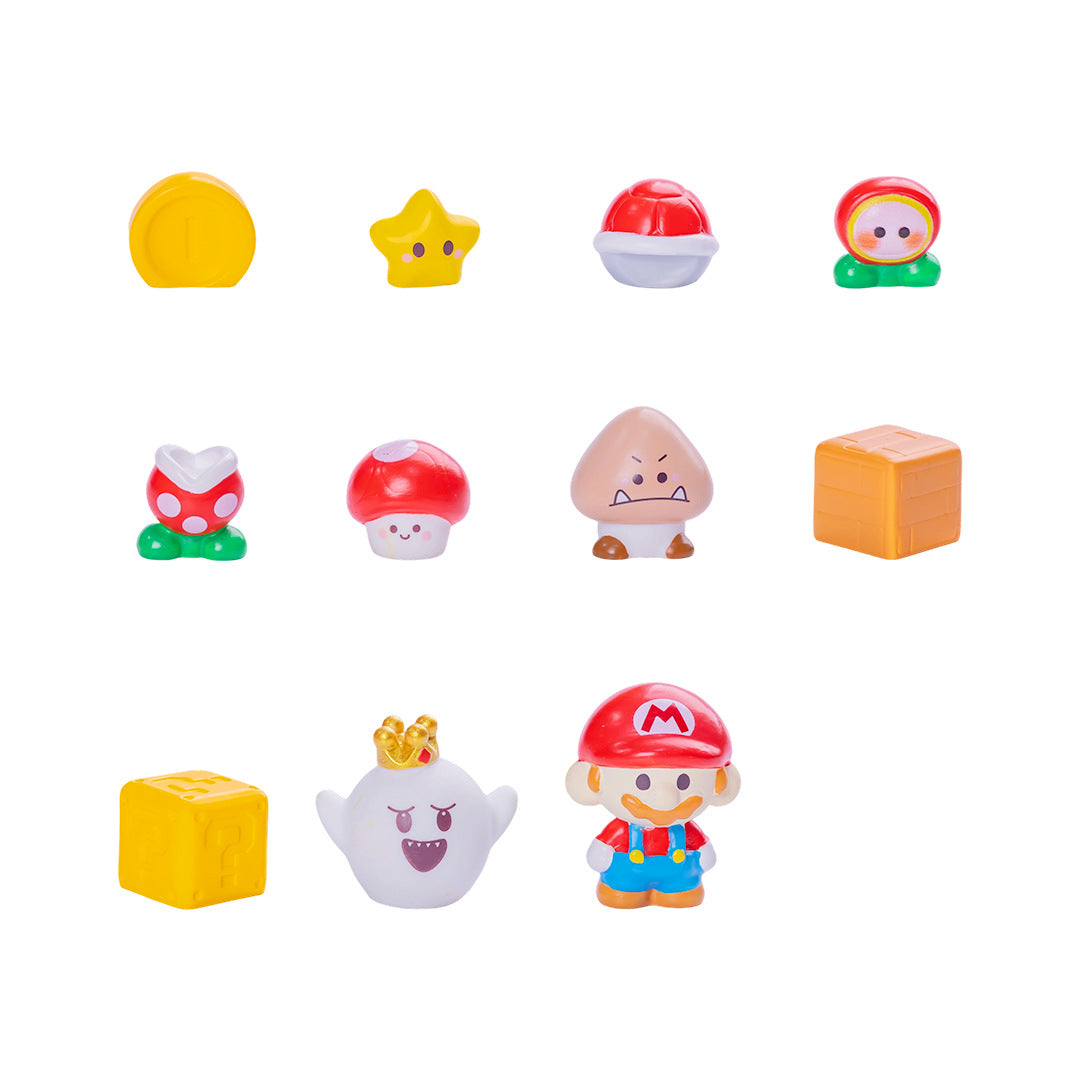 Retro Adventure Mini Desk Figures Set, Cute Cartoon Gaming Characters & Items, Collectible Resin Micro Statues for Car Dashboard, Office Setup, Gamer Room Decor