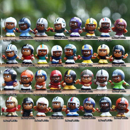 Mini American Football Player Figures Charms, 3D Resin Helmet Athletes Focal Beads & Pen Toppers for DIY Beaded Pens, Keychains, Shoe Charms, Game Day Sports Fan Gifts