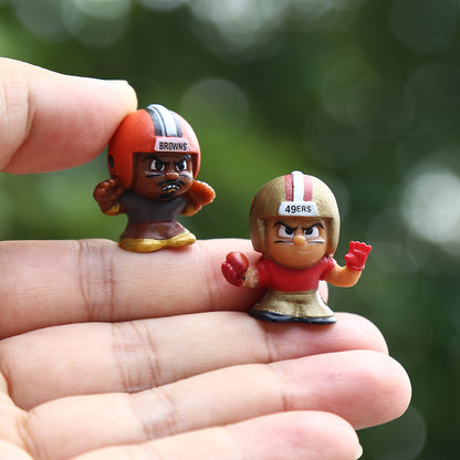 Mini American Football Player Figures Charms, 3D Resin Helmet Athletes Focal Beads & Pen Toppers for DIY Beaded Pens, Keychains, Shoe Charms, Game Day Sports Fan Gifts