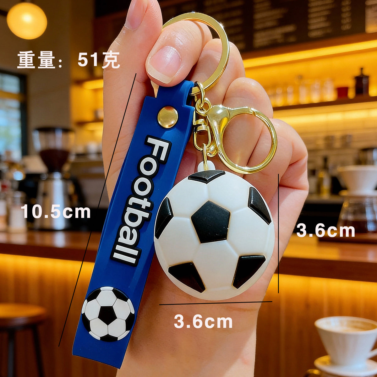3D Sports Ball Keychain with Wristlet Strap, Mini Basketball Football Tennis Rugby Volleyball Bag Charm Pendant for Backpack, Car Keys, Sports Fan Gift