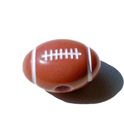 Colorful American Football Beads Large Hole (19x12mm, 3.5mm Hole), Silicone/Resin Sports Rugby Beads for DIY Beaded Pens, Wristlets, Keychains & Game Day Crafts