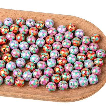 16MM Pastel Mermaid Scale Round Beads, Chunky Shimmer Fish Scale Spacer Beads for DIY Beaded Pens, Wristlet Keychains, Bracelet Jewelry Making Supplies