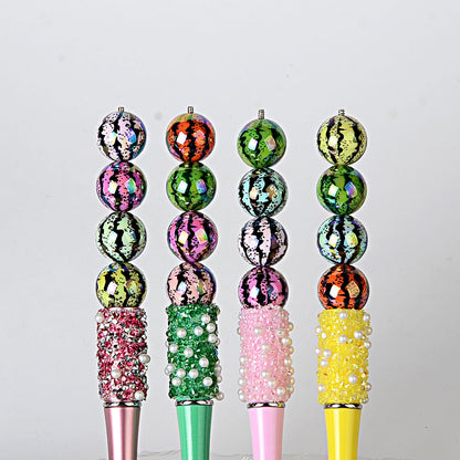 Chunky Animal Print Cracked Round Beads, Colorful Iridescent Bubble Beads for DIY Beaded Pens, Wristlet Keychains, Jewelry Making Crafts Supplies
