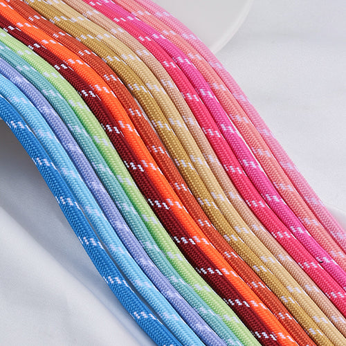 5-Pack (1m Each) 5mm Braided Nylon Cord Dotted Utility Rope for DIY Friendship Bracelet, Bag Charm, Keychain, Phone Wristlet Crafts