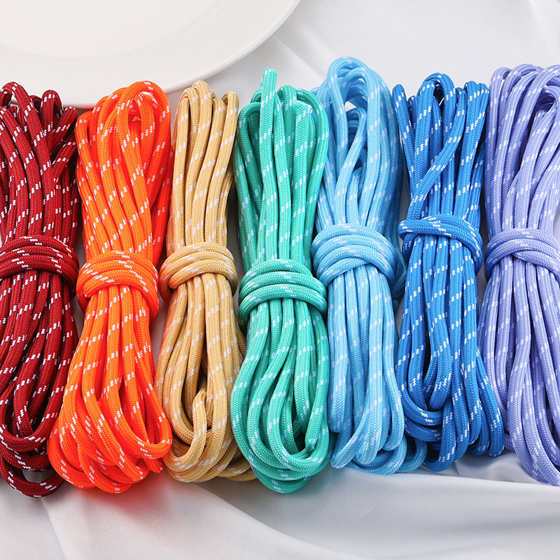 5-Pack (1m Each) 5mm Braided Nylon Cord Dotted Utility Rope for DIY Friendship Bracelet, Bag Charm, Keychain, Phone Wristlet Crafts