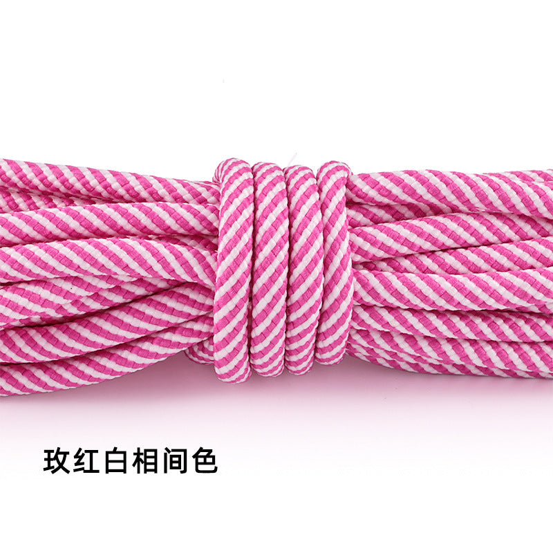 5-Pack (1m Each) 5mm Braided Nylon Cord Dotted Utility Rope for DIY Friendship Bracelet, Bag Charm, Keychain, Phone Wristlet Crafts