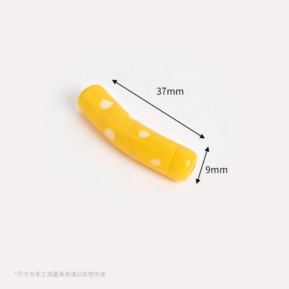 Retro Polka Dot Curved Noodle Beads – Colorful Chunky Acrylic Spacer Beads for Statement Jewelry & Crafts