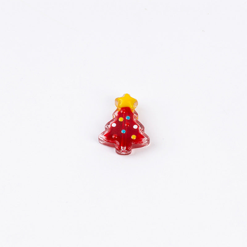 15x18mm Christmas Tree Glass Beads – Colorful Handcrafted Holiday Tree Spacer Beads for DIY Jewelry & Holiday Crafts