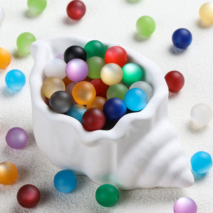 Natural Frosted Cat Eye Glass Beads – Matte Pastel Rainbow Loose Beads for Jewelry Making & DIY Crafts (8mm, 10mm, 12mm)