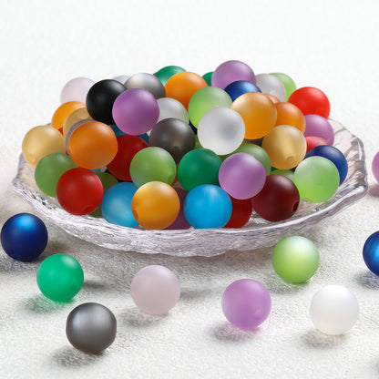 Natural Frosted Cat Eye Glass Beads – Matte Pastel Rainbow Loose Beads for Jewelry Making & DIY Crafts (8mm, 10mm, 12mm)