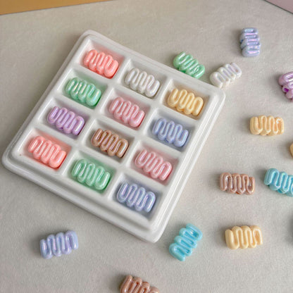12x19mm Pastel AB Color Wavy Cheese Beads, 3.6mm Large Hole Iridescent Squiggle Acrylic Spacer Beads for DIY Beadable Pens & Keychains