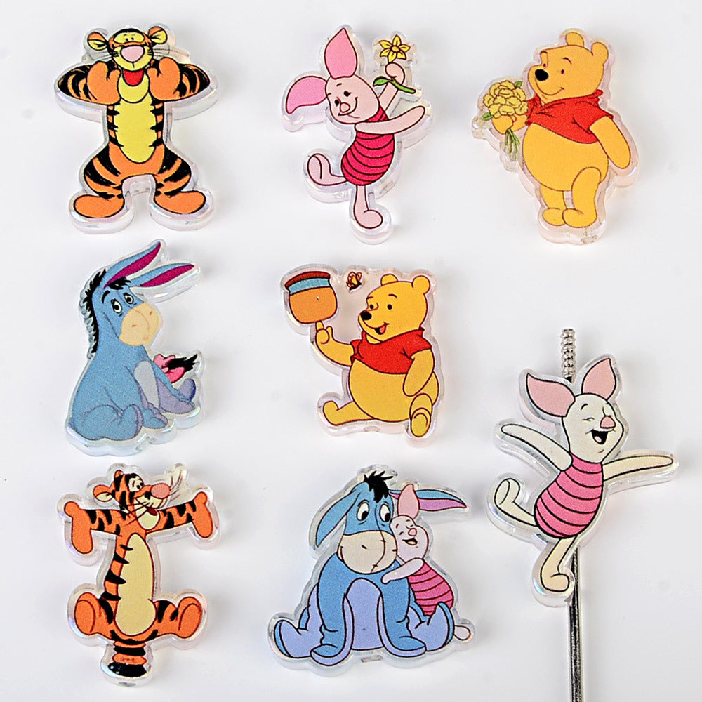 Cute Forest Bear & Friends Acrylic Focal Beads, Cartoon Animals Figurine Beads for Beadable Pens, Keychains & DIY Jewelry Making