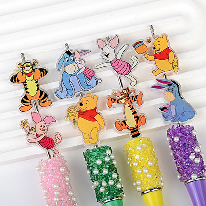 Cute Forest Bear & Friends Acrylic Focal Beads, Cartoon Animals Figurine Beads for Beadable Pens, Keychains & DIY Jewelry Making