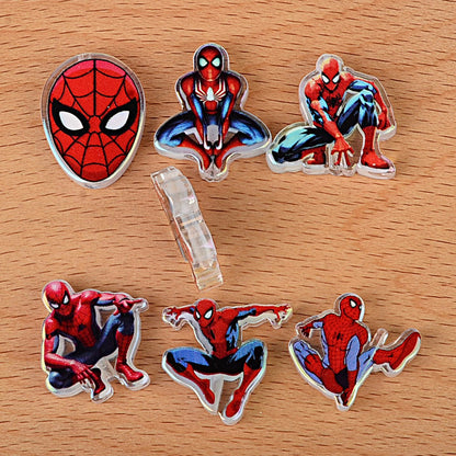 Web Hero Acrylic Focal Beads, Red & Blue Spider Hero Silhouette Charms for Beadable Pens, Keychains & DIY Jewelry Making