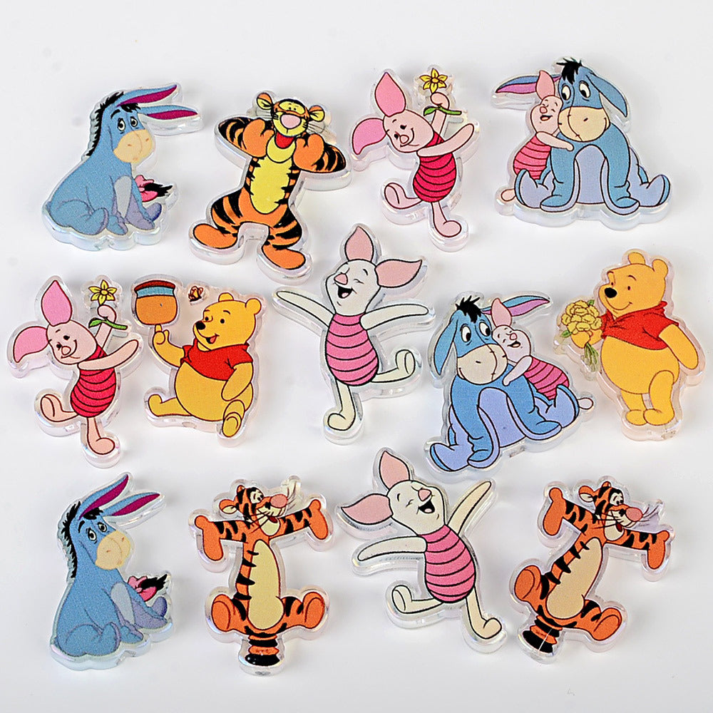 Cute Forest Bear & Friends Acrylic Focal Beads, Cartoon Animals Figurine Beads for Beadable Pens, Keychains & DIY Jewelry Making