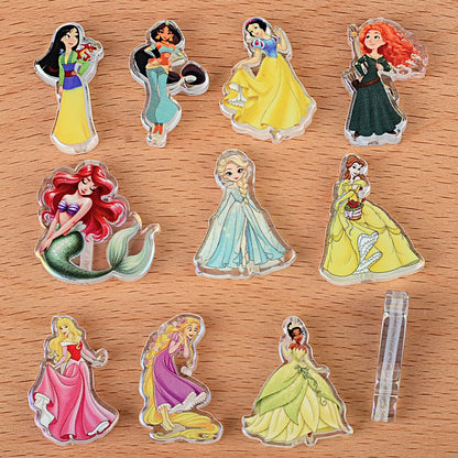 Fairytale Princess Acrylic Focal Beads, Cute Cartoon Royal Princess Charms for Beadable Pens, Keychains & DIY Jewelry Crafts