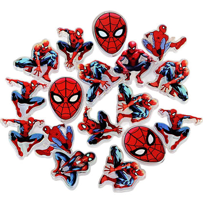 Web Hero Acrylic Focal Beads, Red & Blue Spider Hero Silhouette Charms for Beadable Pens, Keychains & DIY Jewelry Making