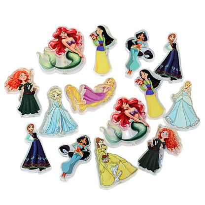 Fairytale Princess Acrylic Focal Beads, Cute Cartoon Royal Princess Charms for Beadable Pens, Keychains & DIY Jewelry Crafts