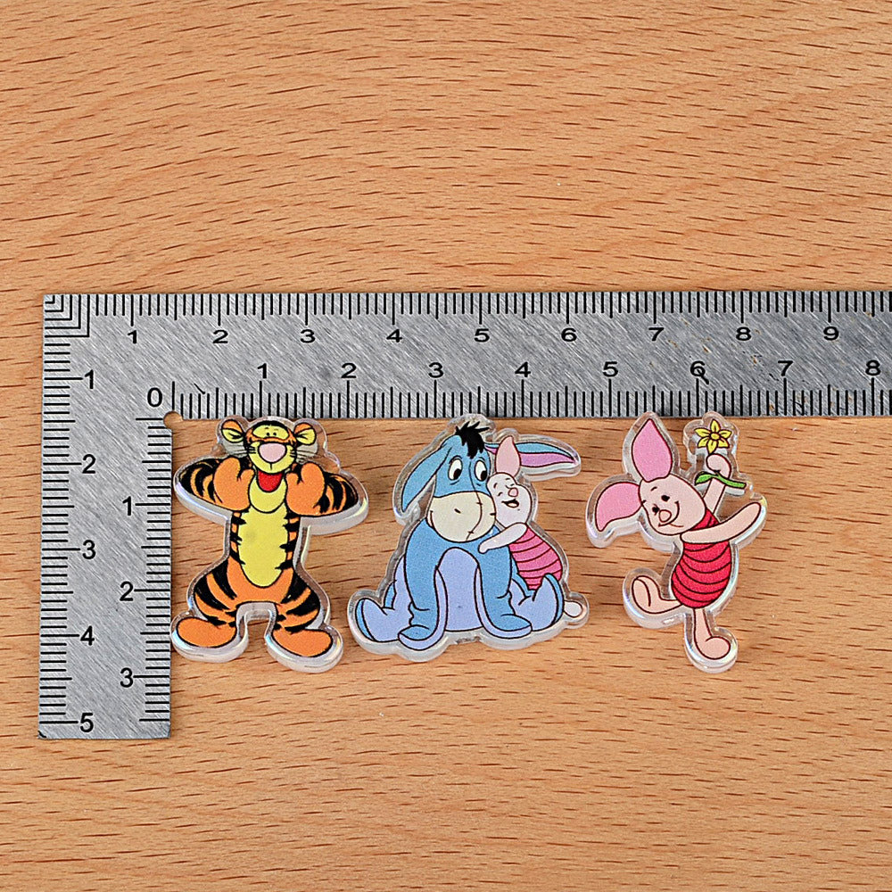 Cute Forest Bear & Friends Acrylic Focal Beads, Cartoon Animals Figurine Beads for Beadable Pens, Keychains & DIY Jewelry Making