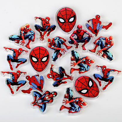 Web Hero Acrylic Focal Beads, Red & Blue Spider Hero Silhouette Charms for Beadable Pens, Keychains & DIY Jewelry Making