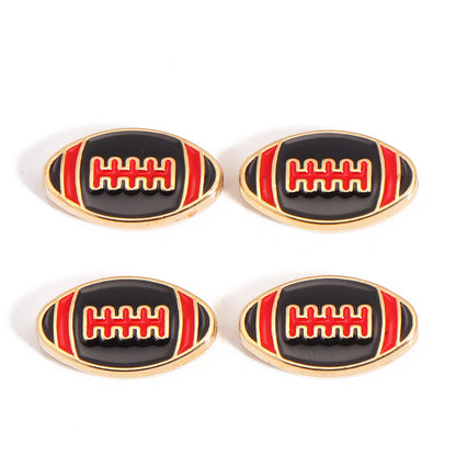 Enamel Sports Ball Charms & Slide Spacer Beads, Gold Plated Football Helmet Jersey Baseball Pendant for DIY Jewelry Making, Beadable Pens & Keychain Crafts