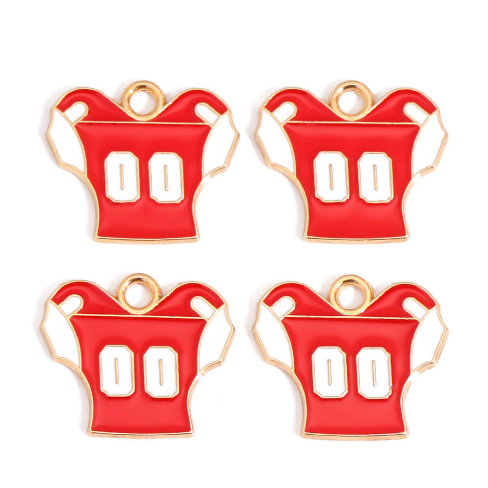 Enamel Sports Ball Charms & Slide Spacer Beads, Gold Plated Football Helmet Jersey Baseball Pendant for DIY Jewelry Making, Beadable Pens & Keychain Crafts