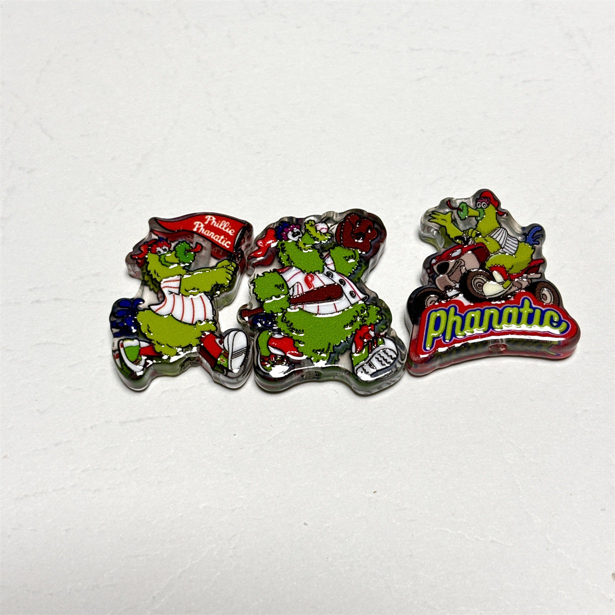Red & Blue Baseball Acrylic Focal Beads, Game Day Green Mascot & Liberty Bell Slide Beads for DIY Beadable Pens, Keychains & Fan Crafts
