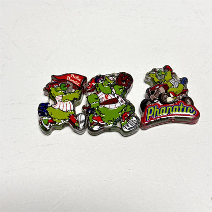 Red & Blue Baseball Acrylic Focal Beads, Game Day Green Mascot & Liberty Bell Slide Beads for DIY Beadable Pens, Keychains & Fan Crafts