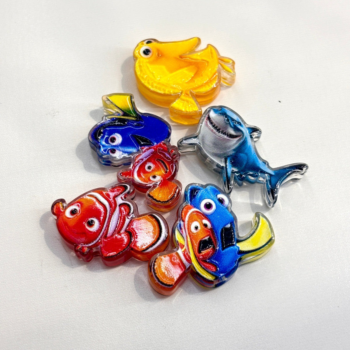 Ocean Clownfish & Blue Tang Acrylic Focal Beads, Sea Fish Animal Slide Beads for DIY Beadable Pens, Keychains & Marine Crafts
