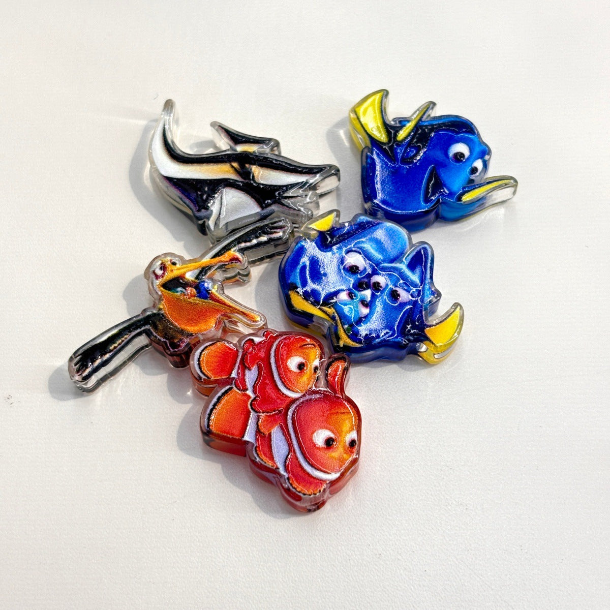 Ocean Clownfish & Blue Tang Acrylic Focal Beads, Sea Fish Animal Slide Beads for DIY Beadable Pens, Keychains & Marine Crafts