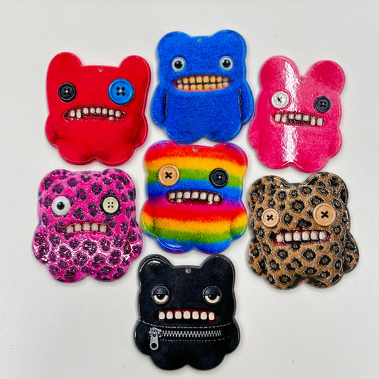 Creepy Cute Ugly Monster Acrylic Focal Beads, Funny Human Teeth Button Eyes Animal Charms for DIY Beadable Pens, Keychains & Oddity Crafts