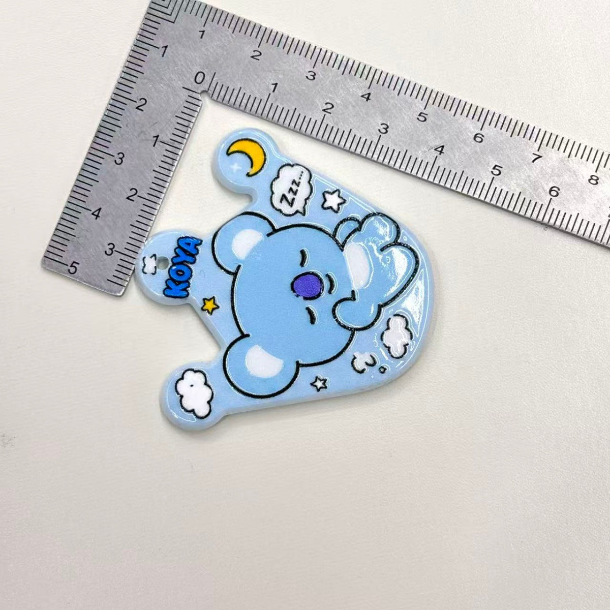 Cute K-pop Idol Friends Crown Acrylic Focal Beads, Kawaii Cartoon Character Printed Charms for DIY Beadable Pens, Keychains & Wristlets
