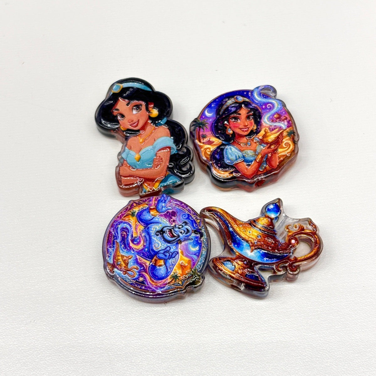 Arabian Desert Princess Magic Lamp Acrylic Focal Beads, Fairy Tale Flying Carpet Genie Charms for DIY Beadable Pens, Keychains & Wristlets