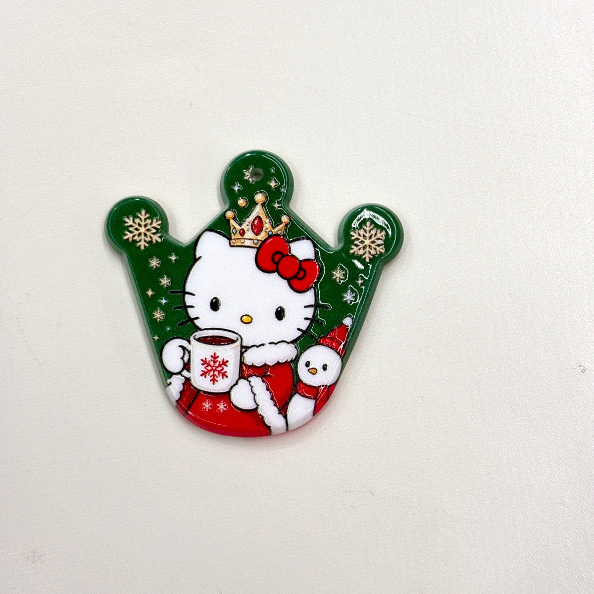 Cute Christmas Royal Kitty Crown Acrylic Focal Beads, Winter Snow Princess Cat Charms for DIY Beadable Pens, Keychains & Holiday Crafts