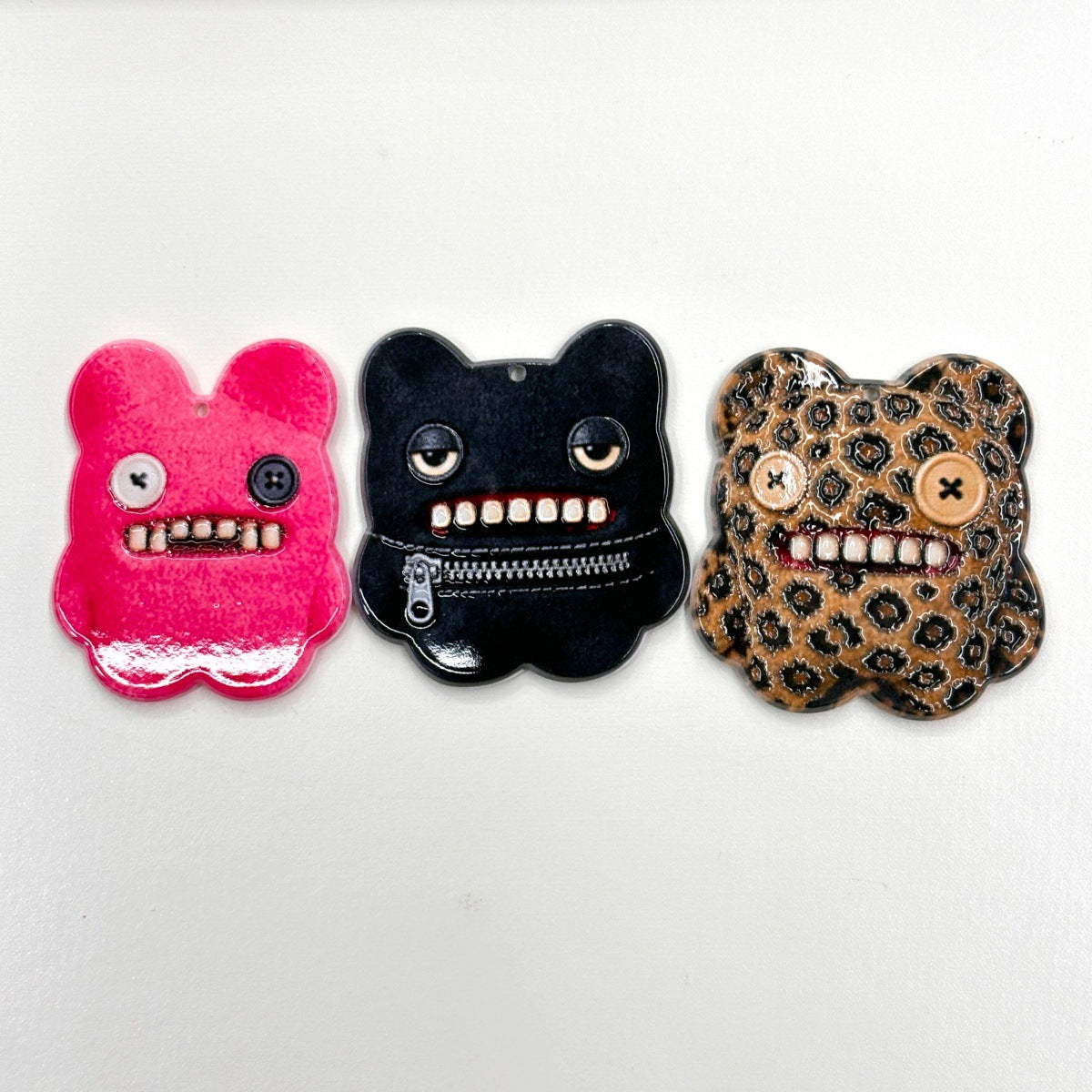 Creepy Cute Ugly Monster Acrylic Focal Beads, Funny Human Teeth Button Eyes Animal Charms for DIY Beadable Pens, Keychains & Oddity Crafts
