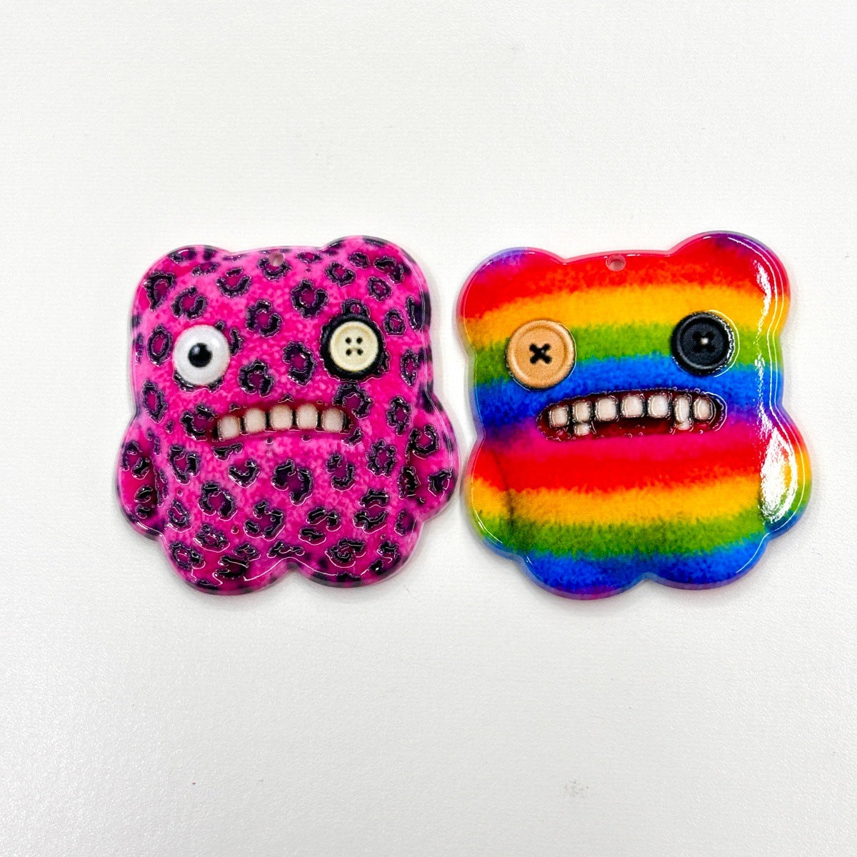 Creepy Cute Ugly Monster Acrylic Focal Beads, Funny Human Teeth Button Eyes Animal Charms for DIY Beadable Pens, Keychains & Oddity Crafts