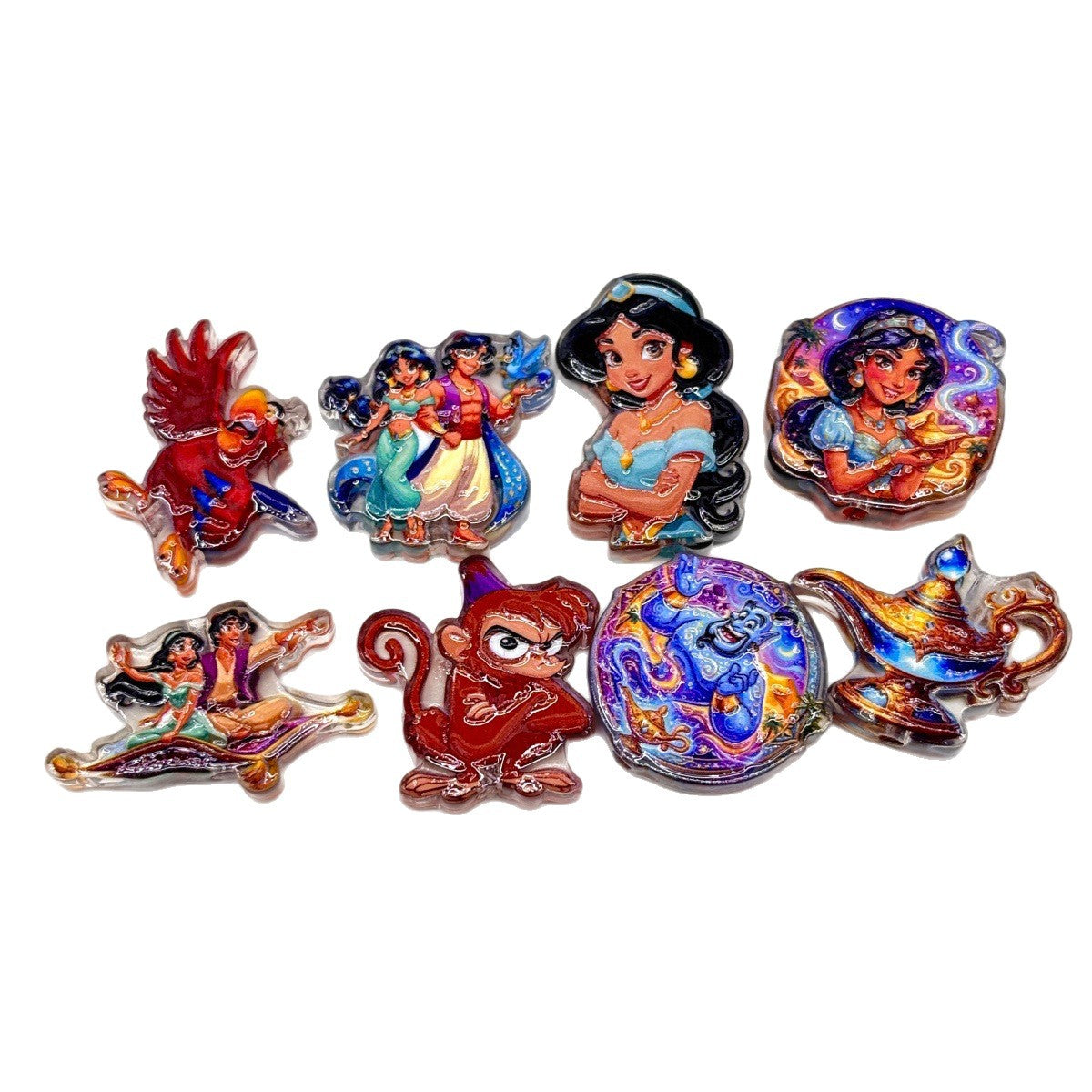 Arabian Desert Princess Magic Lamp Acrylic Focal Beads, Fairy Tale Flying Carpet Genie Charms for DIY Beadable Pens, Keychains & Wristlets