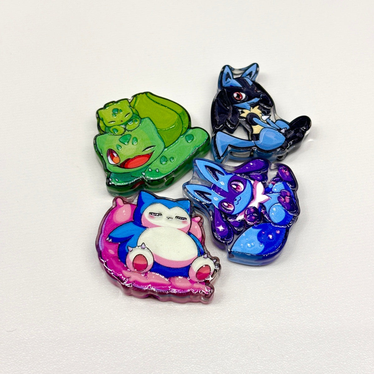 Cute Anime Monster Creature Acrylic Focal Beads, Winter Hat Electric Mouse & Flame Dragon Slide Beads for DIY Beadable Pens, Keychains & Gamer Crafts
