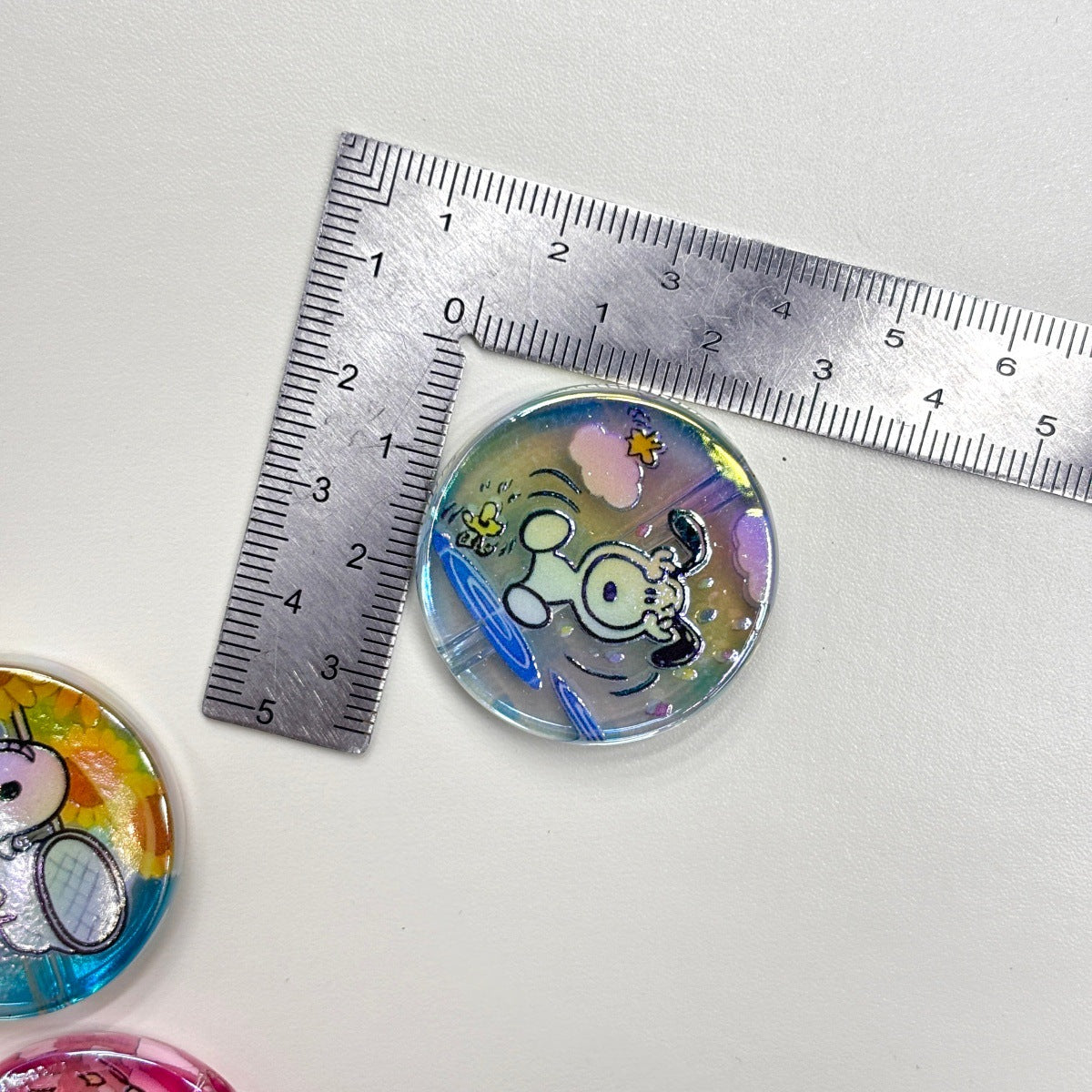 Cute Cartoon Beagle Pup Acrylic Focal Beads, Vintage Comic Dog & Yellow Bird Round Disc Charms for DIY Beadable Pens, Keychains & Wristlets